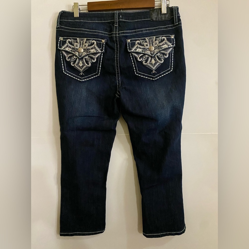 Rhinestone capri jeans